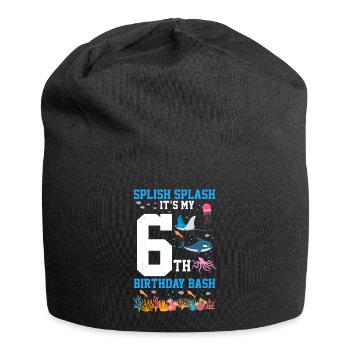 Marine Biology Birthday Party Birthday 6 - Jersey Beanie - black - Front