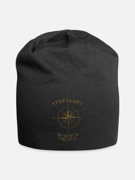 Kompass GPS Koordinaten Stuttgart - Jersey-Beanie - Schwarz