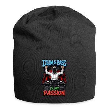 Drum & Bass ist meine Leidenschaft - Jersey-Beanie - Schwarz - Vorne