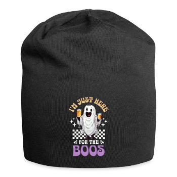 I'm Just Here For The Boos Halloween Ghost Beer - Jersey Beanie - black - Front