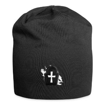 Friedhof Grab Kreuz Grusel Horror - Jersey-Beanie - Schwarz - Vorne