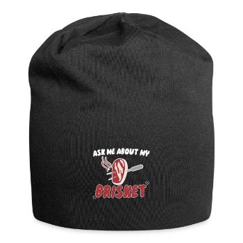 Fragen Sie mich nach meiner Brisket - Jersey-Beanie - Schwarz - Vorne