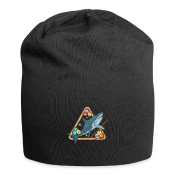 Hai beim Billardspielen - Jersey-Beanie - Schwarz - Vorne