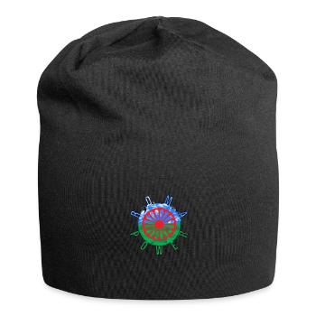 Roma und Sinti Flagge Roma POWER - Jersey-Beanie - Schwarz - Vorne
