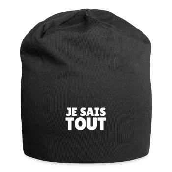 je sais tout - Bonnet en jersey - noir - Devant