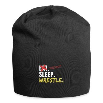 Eat Sleep Wrestle - Jersey-Beanie - Schwarz - Vorne