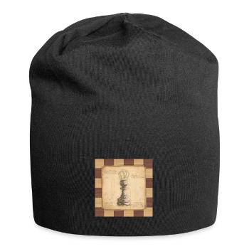 Schach König / Königin. Altmodischer vintage Stil. - Jersey-Beanie - Schwarz - Vorne
