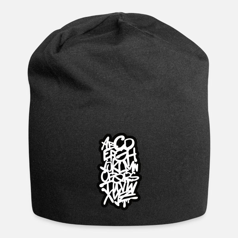Police de graffiti de lettres - Bonnet en jersey - noir