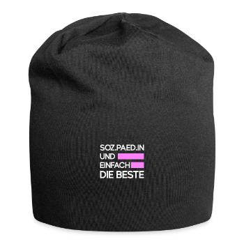 Sozialpädagogin die Beste - Jersey-Beanie - Schwarz - Vorne