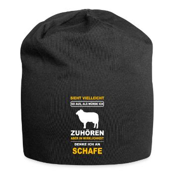 Schaf Schafe Hirte Schäfer Schafbesitzer Geschenk - Jersey-Beanie - Schwarz - Vorne
