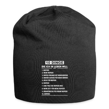 Moped Mopedfahrer Mofa Motorrad Zweirad Geschenk - Jersey-Beanie - Schwarz - Vorne