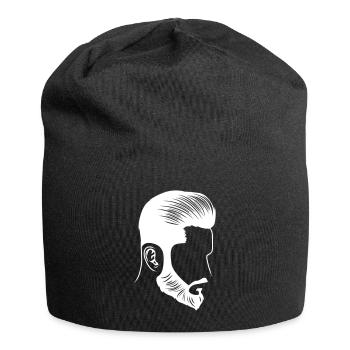 hairstyle style model beard head - Jersey Beanie - black - Front