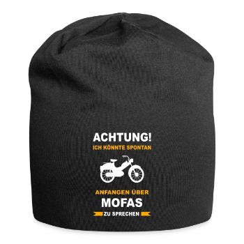 Mofa Moped Mofafahrer Mopedfahrer Mopeds Mokick - Jersey-Beanie - Schwarz - Vorne