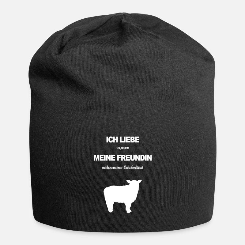 Schaf Schafe Lamm Wolle Tier Schäfer Schäfchen - Jersey-Beanie - Schwarz