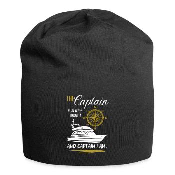 Captain Gift / Le capitaine a toujours raison... - Bonnet en jersey - noir - Devant