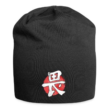Kanji Respekt - Japanisches Schriftzeichen - Jersey-Beanie - Schwarz - Vorne