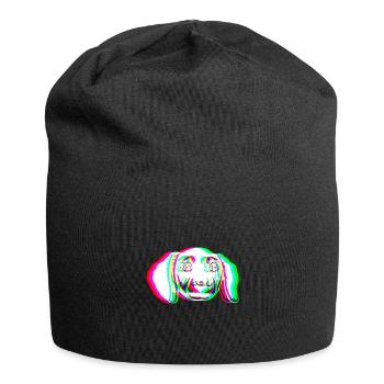 EDM - Dog - Glitch Rave Style - Jersey Beanie - black - Front