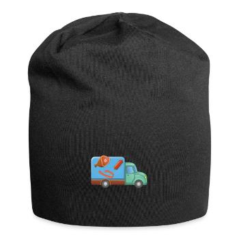 Delivery service meat and sausage cart - Jersey Beanie - black - Front