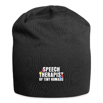 Sprachtherapeutin von Tiny Humans - Jersey-Beanie - Schwarz - Vorne