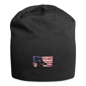 Amerikanische Flagge mit Billardspieler - Jersey-Beanie - Schwarz - Vorne