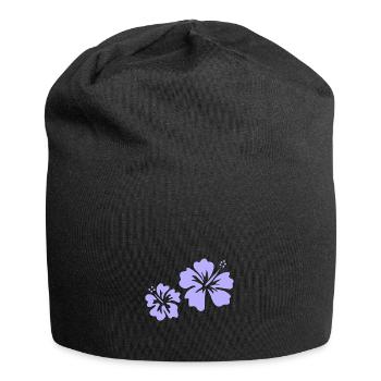 Purple hibiscus - Jersey Beanie - black - Front