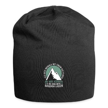 Leg dich niemals mit einem Kletterer an - Jersey-Beanie - Schwarz - Vorne