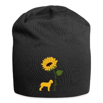 Lagotto Romagnolo Mama Mom Sunflower Saying - Jersey Beanie - black - Front