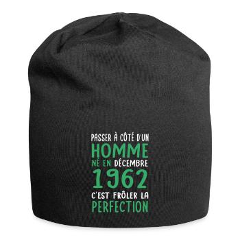 Anniversaire 60 ans - Né en Décembre 1962 - Bonnet en jersey - noir - Devant