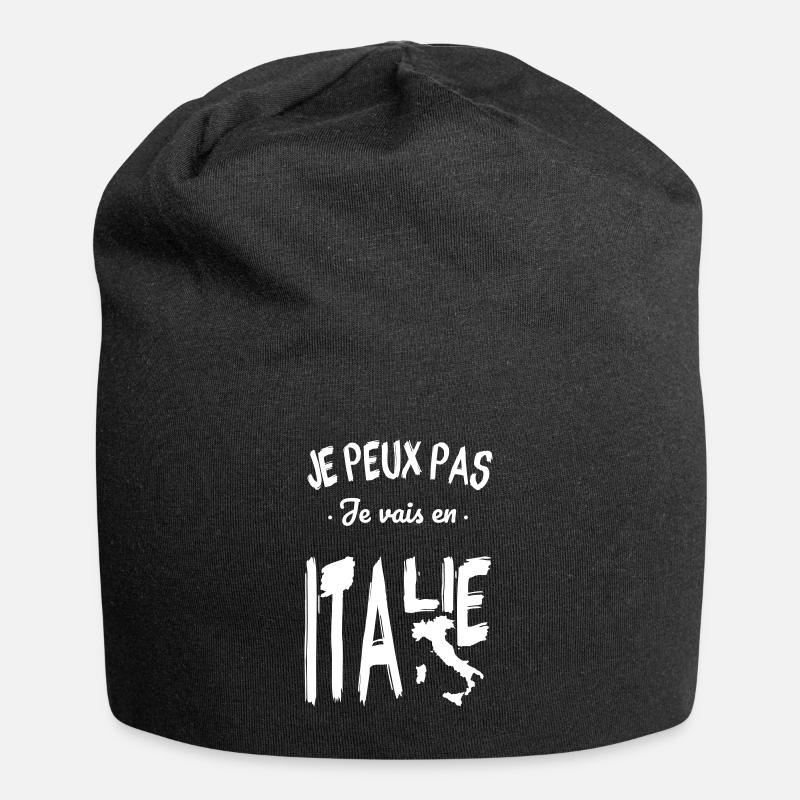Je peux pas je vais en Italie - Bonnet en jersey - noir
