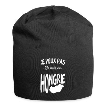 Je peux pas je vais en Hongrie - Bonnet en jersey - noir - Devant