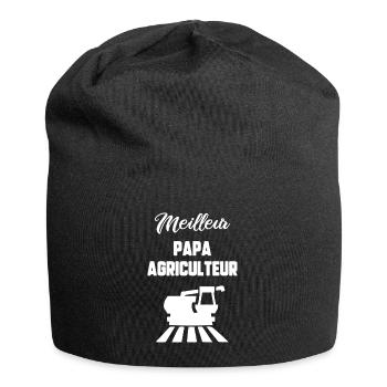 Meilleur papa agriculteur - Bonnet en jersey - noir - Devant