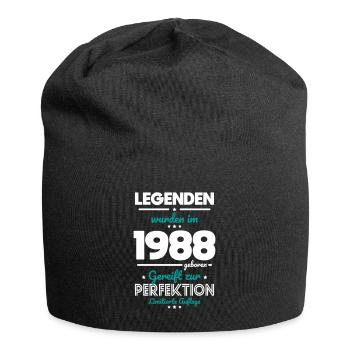 35. Geburtstag - Legenden wurden im 1988 - Jersey-Beanie - Schwarz - Vorne