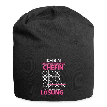 Stellvertretende Chefin Geschäftsführerin Lustige - Jersey-Beanie - Schwarz - Vorne