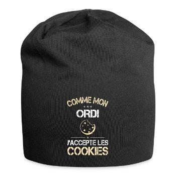 Comme mon ordi j'accepte les Cookies - Humour - Bonnet en jersey - noir - Devant