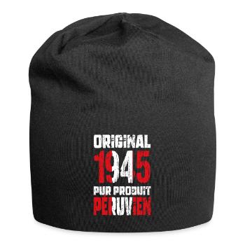 80. Geburtstag - Original 1945 - Peruanisch - Jersey-Beanie - Schwarz - Vorne