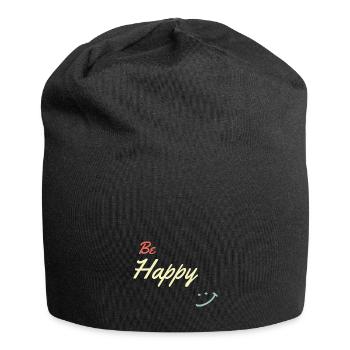 (Be happy) inspirational t-shirts design - Jersey Beanie - black - Front