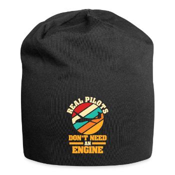 Glider glider pilot soaring gift - Jersey Beanie - black - Front