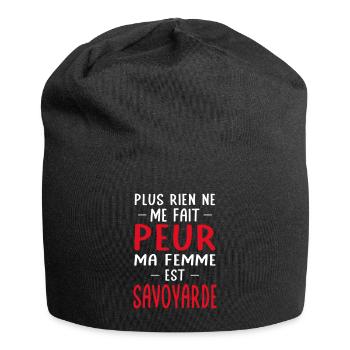 Rien ne me fait peur ma femme est Savoyarde - Bonnet en jersey - noir - Devant