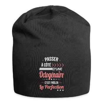 Anniversaire 80 ans - Octogénaire Perfection - Bonnet en jersey - noir - Devant
