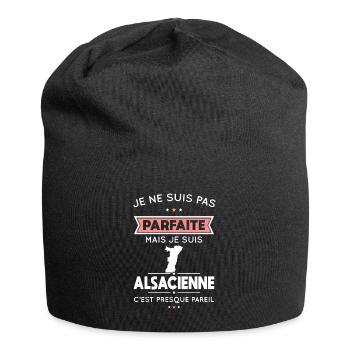 Je ne suis pas parfaite mais je suis Alsacienne - Bonnet en jersey - noir - Devant