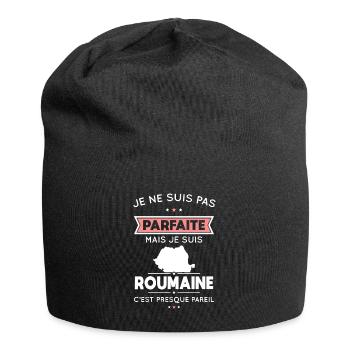 Je ne suis pas parfaite mais je suis Roumaine - Bonnet en jersey - noir - Devant