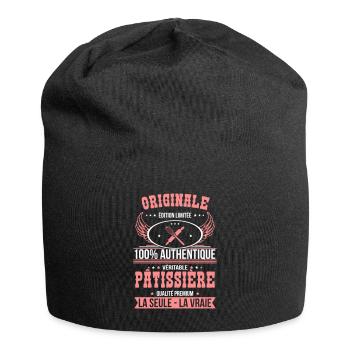 Authentique et véritable pâtissière - Originale - Bonnet en jersey - noir - Devant