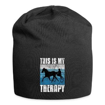 Ceci est ma thérapie Trotting Harness Width Retro - Bonnet en jersey - noir - Devant
