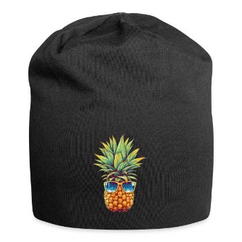 Ananas mit Sonnenbrille: Sommer Coolness - Jersey-Beanie - Schwarz - Vorne