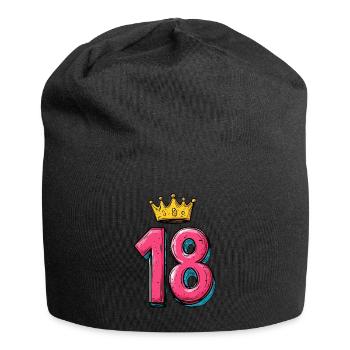 18 Nombre Couronne - Bonnet en jersey - noir - Devant