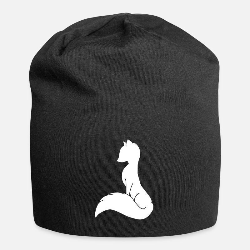 Renard renarde silhouette esprit forêt cadeau - Bonnet en jersey - noir