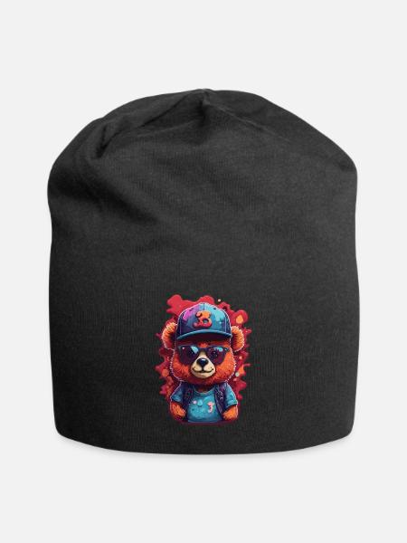 Björn Cool mit Sonnenbrille und Baseballkappe - Jersey-Beanie - Schwarz