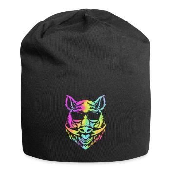Chasse au cochon Chasseur Chasse au sanglier - Bonnet en jersey - noir - Devant