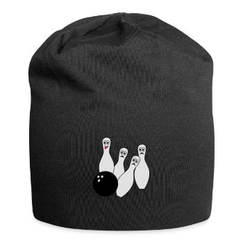 Bowling, Kegeln - Jersey-Beanie - Schwarz - Vorne