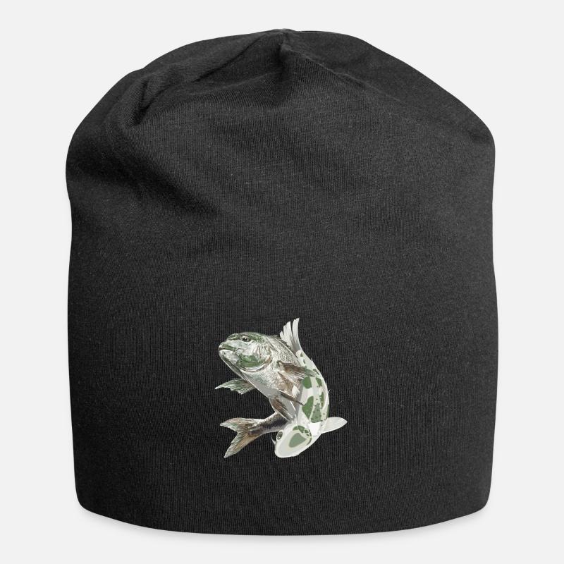 fische sternzeichen angler angeln - Jersey-Beanie - Schwarz